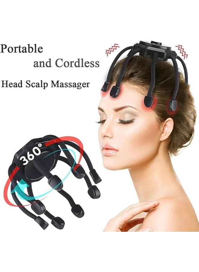 Electric Scalp Massager - Cordless Octopus Head Scratcher with 360 Degree Vibration and 3 Massage Modes - Image 2